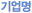 ±â¾÷¸í